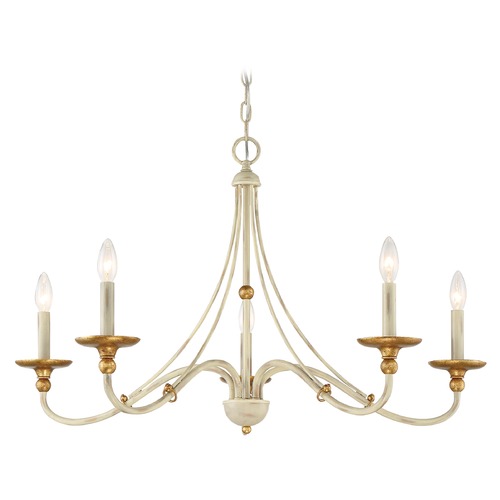 Minka Lavery Westchester County Farm House White with Gilded Gold Leaf Chandelier by Minka Lavery 1044-701