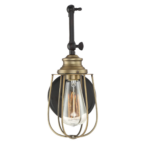 11-Inch High Adjustable Wall Sconce in Bronze & Brass by Meridian