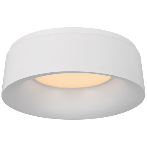 Visual Comfort Signature Collection Barbara Barry Halo Small Flush Mount in White by Visual Comfort Signature BBL4094WHT