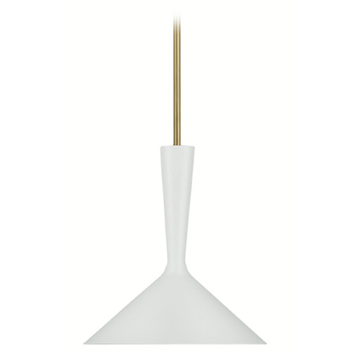 Visual Comfort Signature Collection Aerin Rosetta Pendant in White & Brass by Visual Comfort Signature ARN5540WHTHAB