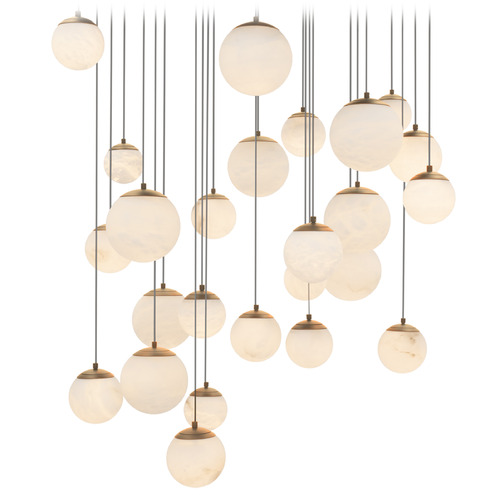 Modern Forms Pisces Aged Brass LED Multi-Light Pendant with Globe Shade