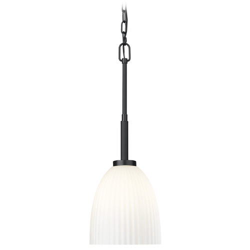 Z-Lite Naya Matte Black Mini-Pendant Light with Bowl / Dome Shade