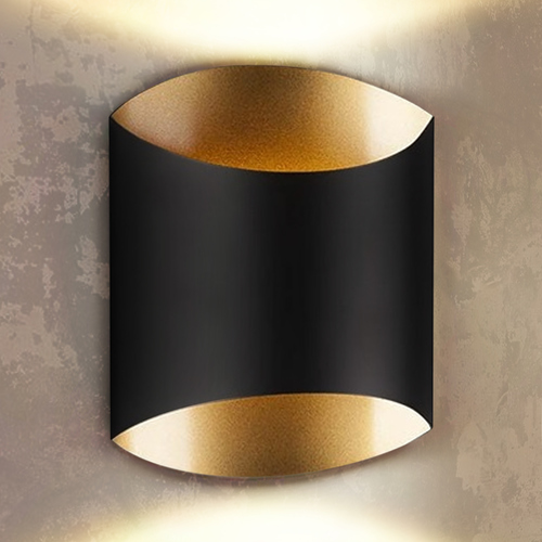 Flat Black W/gold LED Sconce by Kuzco Lighting