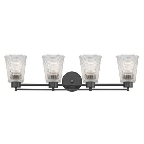 Design Classics Lighting Prismatic Glass Modern Bathroom Light Black 4 Lt 704-07 GL1056-FC