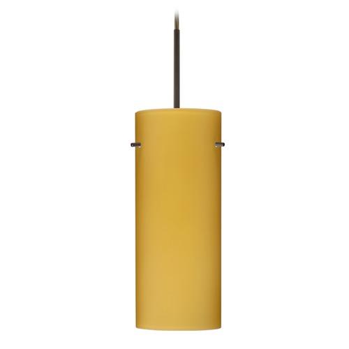 Besa Lighting Stilo Bronze LED Mini-Pendant Light with Cylindrical Shade