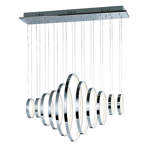 ET2 Lighting Hoops 11-Light LED Pendant in Polished Chrome by ET2 Lighting E22716-PC