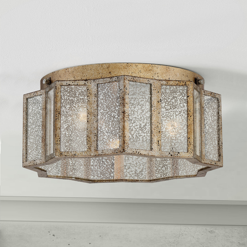 Quoizel Lighting Shrine Flush Mount in Aged Gold by Quoizel Lighting SRE1616AGL