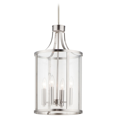Maxim Lighting Sentinel Satin Nickel Pendant Light with Cylindrical Shade