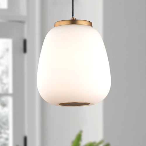 Soji 2-Light LED Pendant in Black & Gold by ET2 Lighting