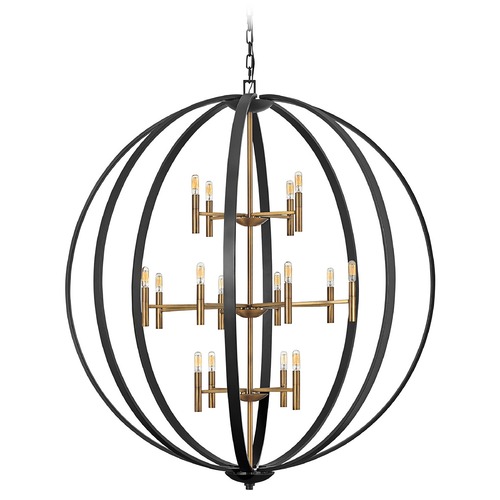Euclid 52-Inch Orb Chandelier in Bronze & Brass by Hinkley Lighting