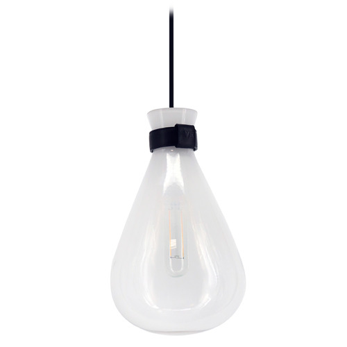 Avenue Lighting Del Mar 6-Inch Wide Pendant in Black Leather by Avenue Lighting HF8188-WHT