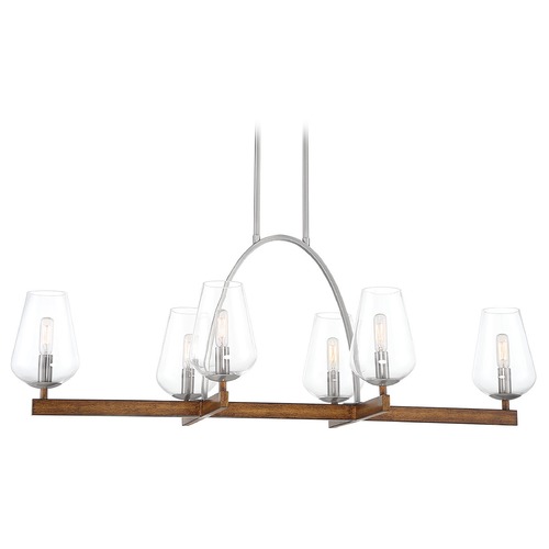 Minka Lavery Birnamwood Koa Wood with Pewter Linear Chandelier by Minka Lavery 1067-699