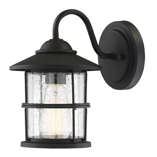 10-Inch High Outdoor Wall Lantern in Black by Meridian