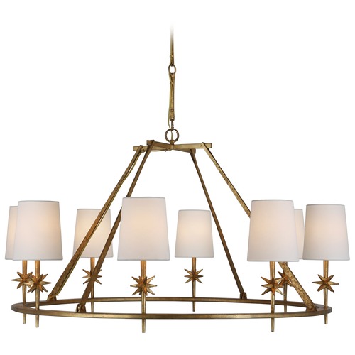Visual Comfort Signature Collection Ian K. Fowler Etoile Large Chandelier in Gilded Iron by Visual Comfort Signature S5318GIL