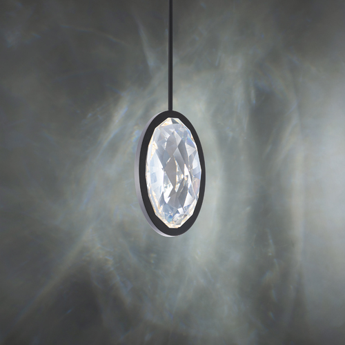 Wonder Crystal LED Mini Pendant in Black by Schonbek Beyond