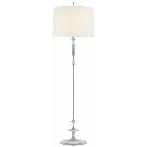Visual Comfort Signature Collection Lotus Plaster White Floor Lamp with Drum Shade