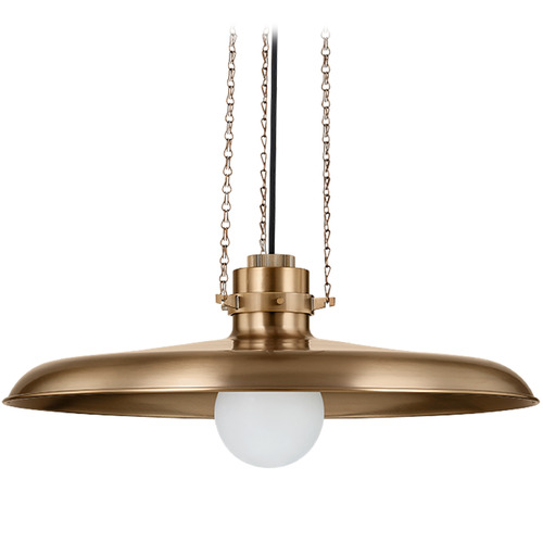 Troy Lighting Troy Lighting Rainhill Patina Brass LED Pendant Light with Warehouse Shade F3224-PBR