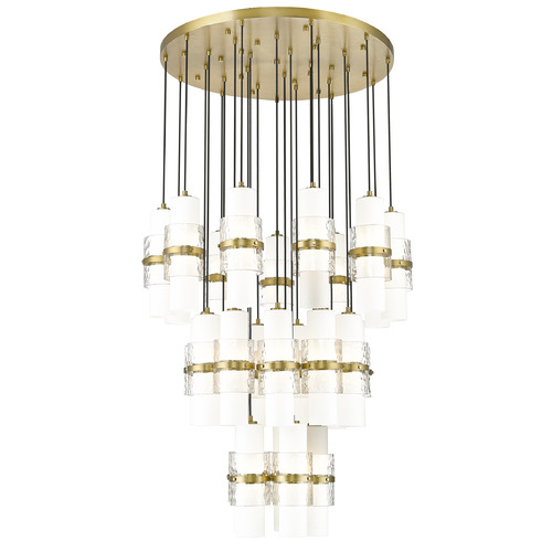 Z-Lite Cayden Modern Gold Multi-Light Pendant with Cylindrical Shade