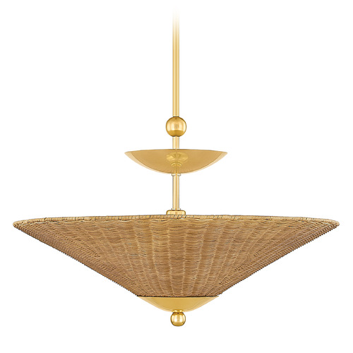 Mitzi By Hudson Valley Perilla Aged Brass LED Pendant Light with Coolie Shade
