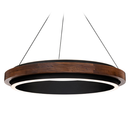 Modern Forms by WAC Lighting Modern Forms Delaney Black & Dark Walnut LED Pendant Light PD-88529-BK/DW