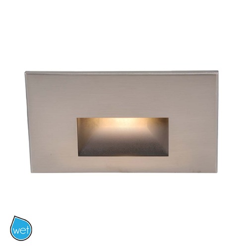 WAC Lighting Brushed Nickel LED Recessed Step Light with Blue LED by WAC Lighting WL-LED100F-BL-BN