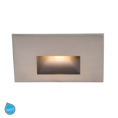 Brushed Nickel LED Recessed Step Light with Blue LED by WAC Lighting