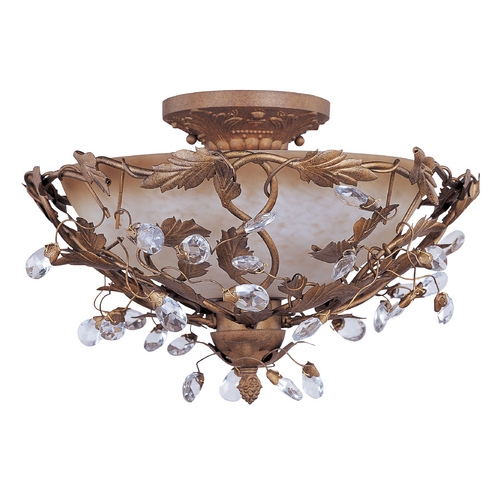 Elegante Etruscan Gold Semi-Flush Mount by Maxim Lighting