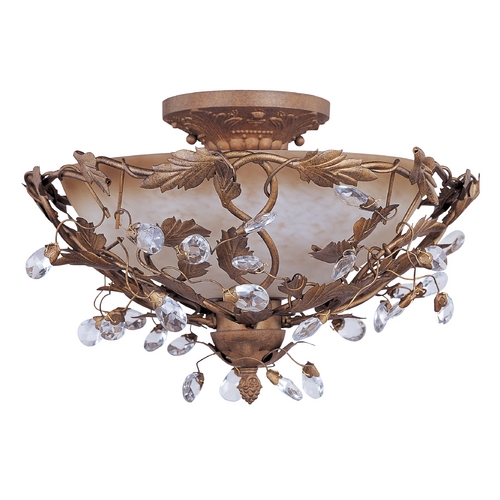 Maxim Lighting Elegante Etruscan Gold Semi-Flush Mount by Maxim Lighting 2859EG