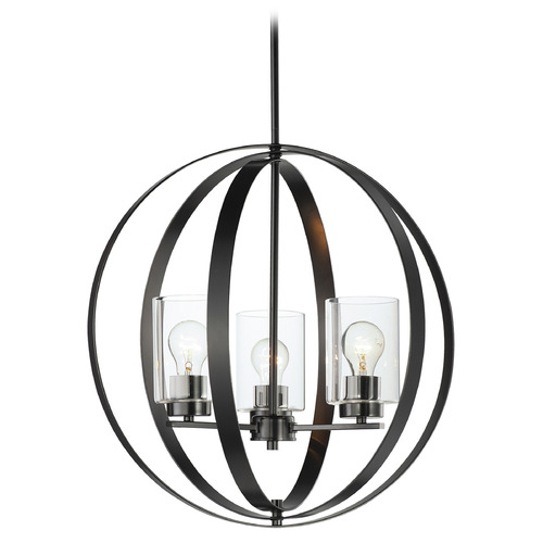 Maxim Lighting Sentinel Black Pendant Light with Cylindrical Shade