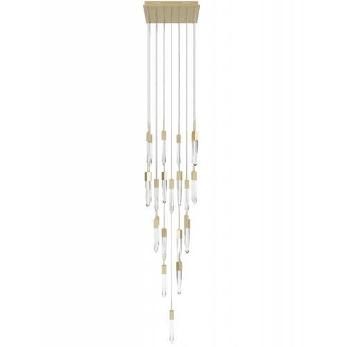 Avenue Lighting Original Aspen Brushed Brass LED Multi-Light Pendant with Rectangle Shade