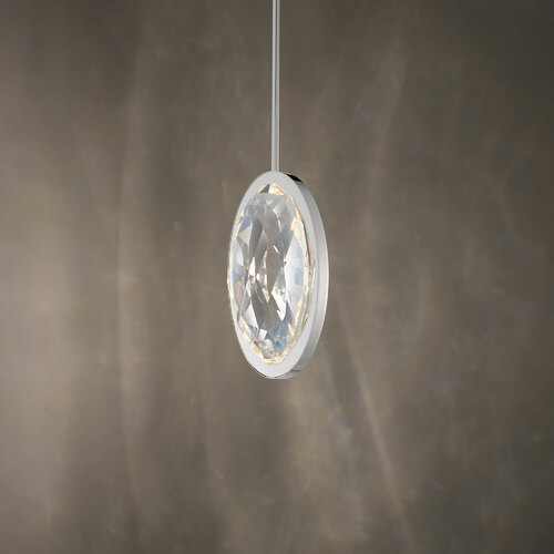 Wonder Crystal LED Mini Pendant in Polished Nickel by Schonbek Beyond