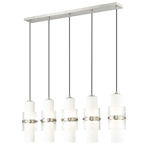 Z-Lite Z-Lite Cayden Brushed Nickel Multi-Light Pendant with Cylindrical Shade 1946P-5L-BN