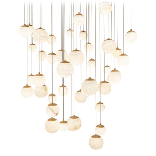 Modern Forms Pisces Aged Brass LED Multi-Light Pendant with Globe Shade