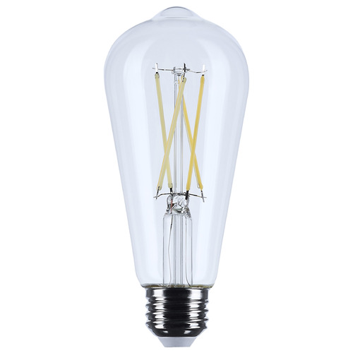 8W ST19 5000K E26 Base Clear LED Light Bulb by Satco Lighting