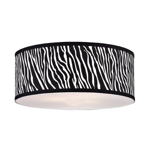 18-Inch Zebra Print Drum Shade for Milo Collection by Design Classics