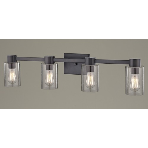 Design Classics Lighting 4-Light Seeded Glass Bathroom Light Bronze 2104-220 GL1041C