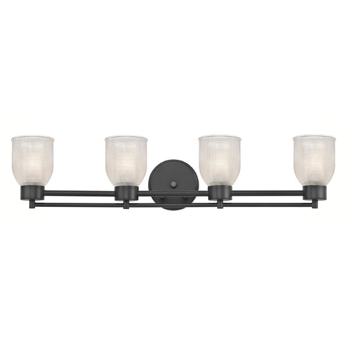 Design Classics Lighting Prismatic Glass Modern Bathroom Light Black 4 Lt 704-07 GL1058-FC