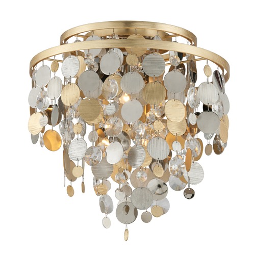 Ambrosia Gold and Silver Leaf Flush Mount by Corbett Lighting