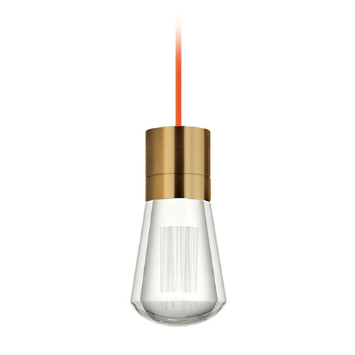 Visual Comfort Modern Collection Alva 2200K LED Pendant in Natural Brass & Orange by Visual Comfort Modern 700TDALVPMCOR-LED922