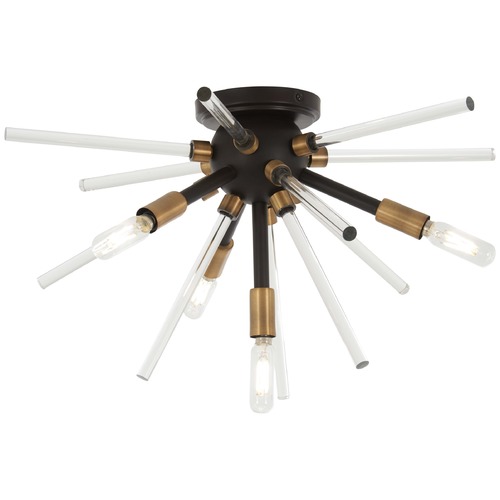 George Kovacs Lighting Spiked LED Flush Mount in Painted Bronze & Natural Brush by George Kovacs P1799-416