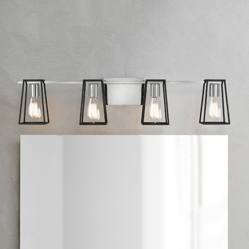 Filmore 33.50-Inch Chrome & Satin Black Bath Light by Hinkley Lighting