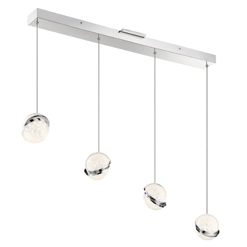 George Kovacs Lighting Silver Slice Chrome LED Multi-Light Pendant by George Kovacs P1444-077-L