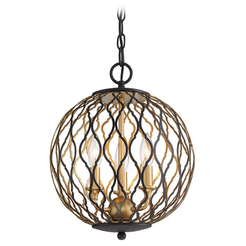 Minka Lavery Gilded Glam Sand Coal with Painted and Plated Honey Gold Pendant by Minka Lavery 2403-680