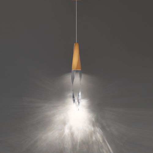 Kindjal LED Crystal Mini Pendant in Aged Brass by Schonbek Beyond