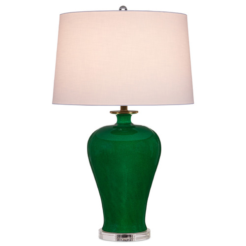 Currey and Company Lighting Currey and Company Imperial Green / Clear / Natural Brass Table Lamp with Empire Shade 6000-0907