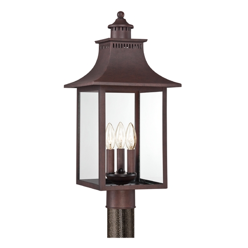 Chancellor Post Light in Copper Bronze by Quoizel Lighting