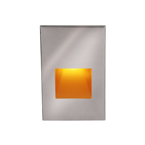 WAC Lighting Stainless Steel LED Recessed Step Light with Amber LED by WAC Lighting WL-LED200F-AM-SS