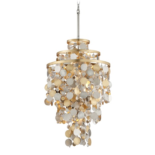 Corbett Lighting Ambrosia Gold and Silver Leaf Pendant by Corbett Lighting 215-45