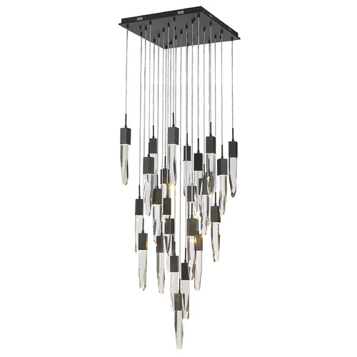 Aspen 25-Light LED Multi-Light Crystal Pendant in Black by Avenue Lighting