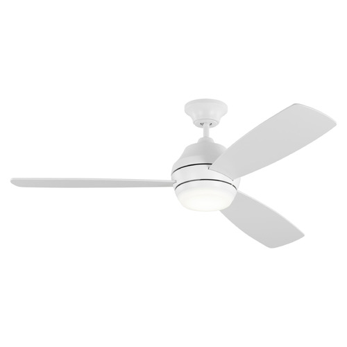 Visual Comfort Fan Collection Ikon 52 LED Matte White LED Ceiling Fan with Light